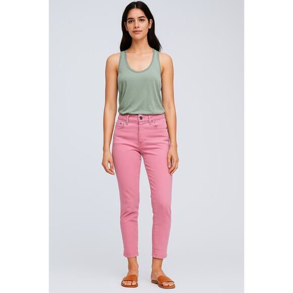 PAIGE Pink Twill Peg Skinny Jeans 26 Stretch Feminine Soft Feminine Casual Fall - Picture 1 of 6